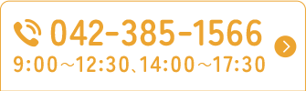 042-385-1566 9:00～12:30、14:00～17:30